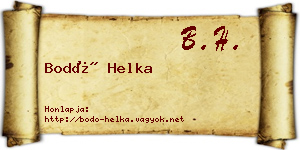 Bodó Helka névjegykártya